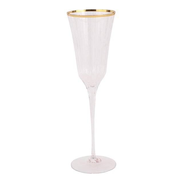 VIETRI Natalia Gold Champagne Glass For Sale