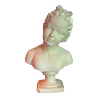 La Petite Inconnue — 19th Century French Bisque Porcelain Bust of a Child For Sale