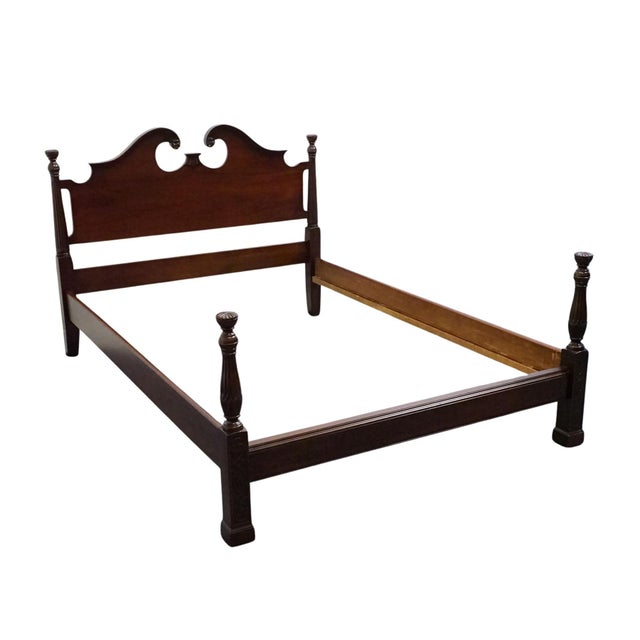 GEORGETOWN GALLERIES Solid Mahogany Traditional Style Full Size Pediment Bed 44" High 57.5" Wide 82" Deep Mattress Area:...
