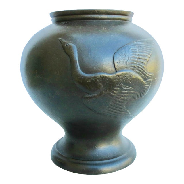 Antique Japanese Bronze Vase Meiji For Sale