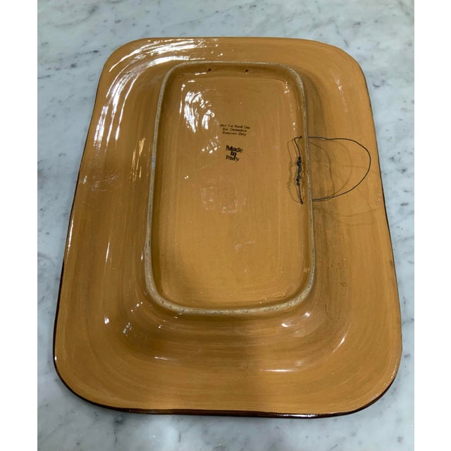 Large Vintage Italian Ceramic Tray / Wall Platter, Hand-Painted in Fall Tones - Tuscan Decor - See Pics! For Sale In New Orleans - Image 6 of 7