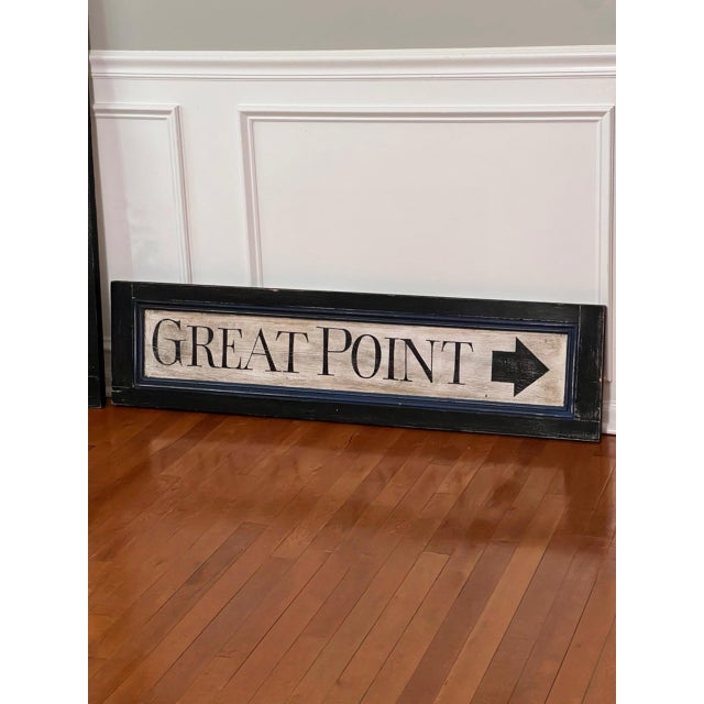 2000 - 2009 Pair of Large Vintage Painted Wood Coastal Nantucket Wall Signs, 2000 For Sale - Image 5 of 9