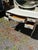 Charming White Painted Wood Vanity With Oval Mirror For Sale - Image 12 of 17