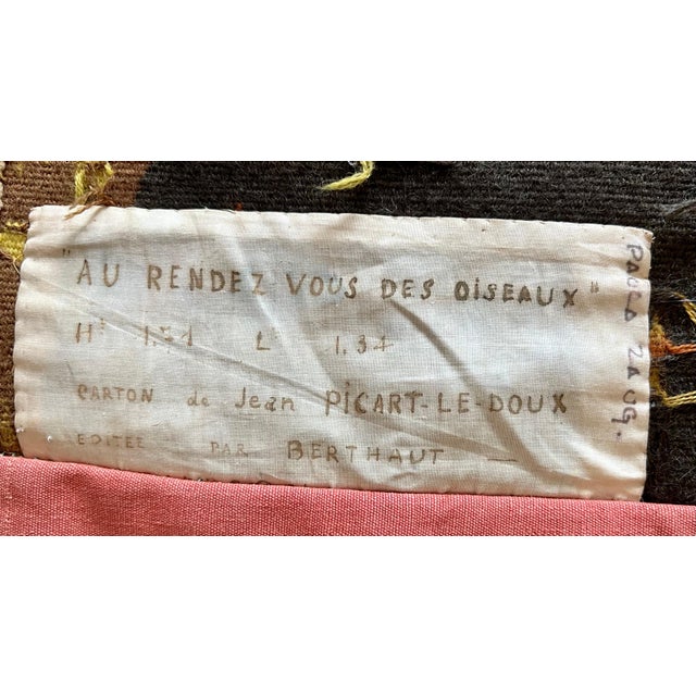 Jean Picart Le Doux, Art Deco French Modernist Handmade Aubusson Gobelin Tapestry Jean Picart Le Doux, c.1950's For Sale - Image 15 of 18