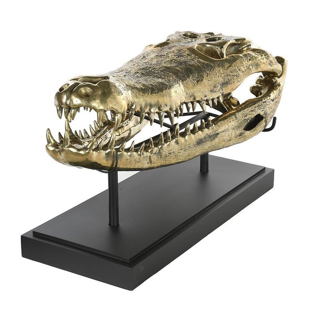Brass Crocodile Skull For Sale - Image 3 of 9