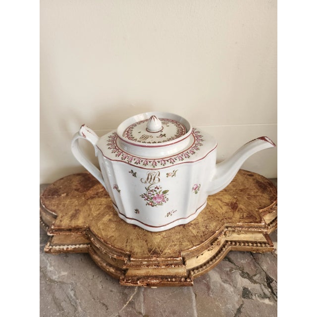 Antique White Antique English Teapot For Sale - Image 8 of 11