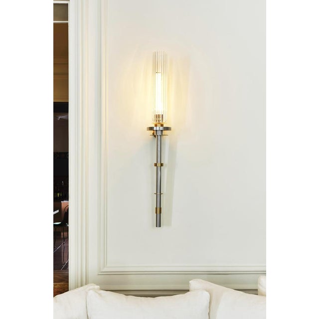 Not Yet Made - Made To Order Torca I Wall Lamp in Brass with Aluminum and Fluted Glass by Marine Breynaert For Sale - Image 5 of 12