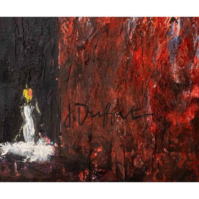 Signed Figural Funeral Scene Oil Impasto on Canvas For Sale In New York - Image 6 of 7