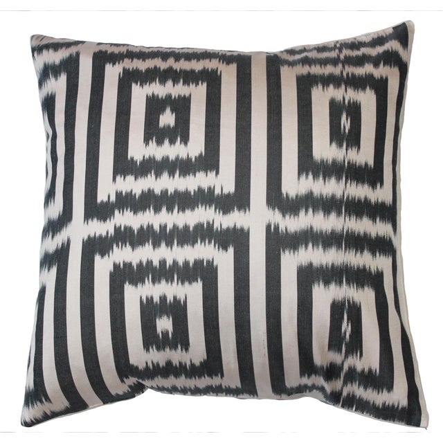 Contemporary Silk Ikat Bohemian Throw Pillow For Sale In Washington DC - Image 6 of 6