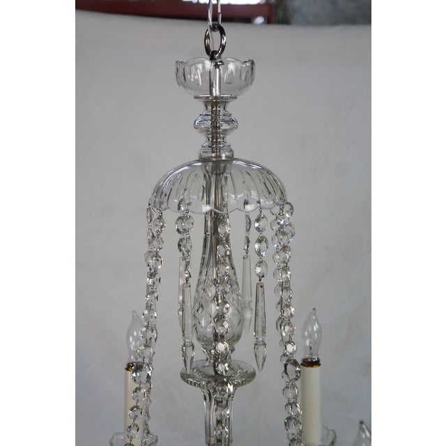 Vintage Maria Theresa European Bohemian Crystal 6 Arm Candlestick Chandelier For Sale - Image 4 of 18
