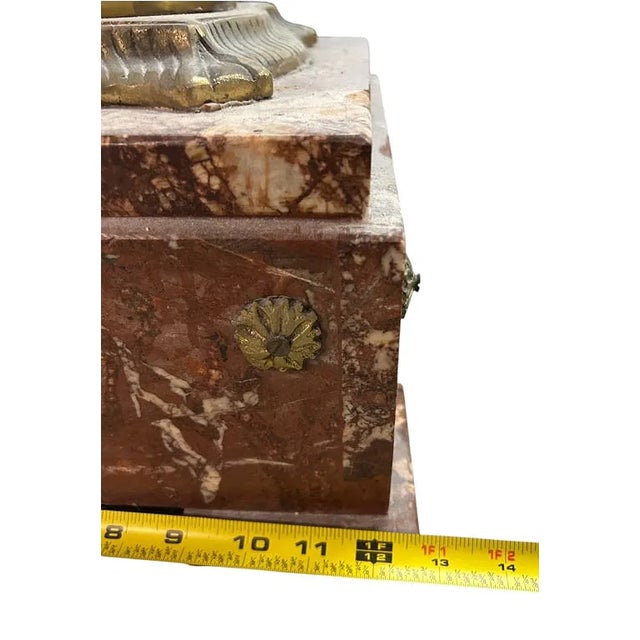 French French Red Marble Pedestal – Sculptural Column With Bronze Ascents For Sale - Image 3 of 10