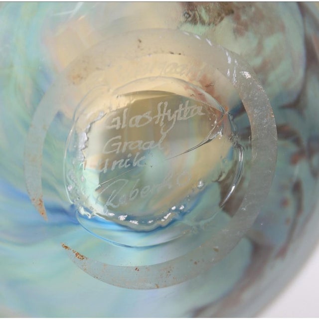 1990s Art Glass Graal Vase Unique Robert Oldergaarden 1990s Fish Decor For Sale - Image 5 of 5