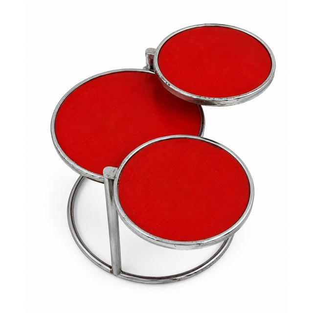 Rococo Red Coffee Table with Glass Tops and Chromed Steel Frame, 1970s For Sale - Image 3 of 11