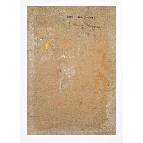 Bruno Melappioni, Clown, 1975, Mixed Media on Jute Canvas For Sale - Image 3 of 4