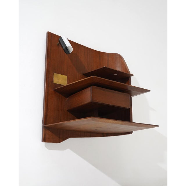Brown Wall-Mounted Nightstands by Gio Ponti for Dassi, 1960s, Set of 2 For Sale - Image 8 of 16