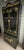 Vintage Korean 1960's Black Lacquer Chinoiserie Display Cabinet With Gilt Relief – 80” Tall Curio Vitrine For Sale In San Antonio - Image 6 of 10