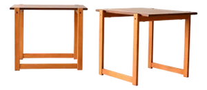 Vintage Scandinavian Teak and Beech Coffee Tables, 1960s, Set of 2