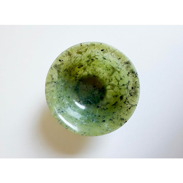 Chinese Spinach Jade Bowl, Mid 20th Century For Sale - Image 4 of 11
