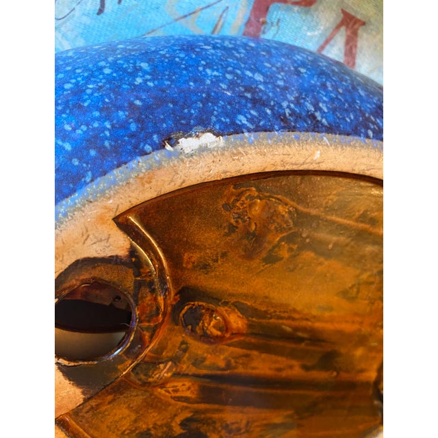 Mid Century Majolica Studio Pottery Lobster Bowl Platter For Sale - Image 10 of 11