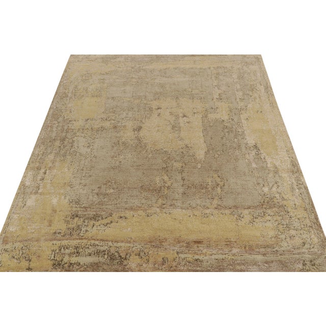 2010s Rug & Kilim’s Modern Rug in Gold, Beige-Brown and Grey Abstract Pattern For Sale - Image 5 of 7