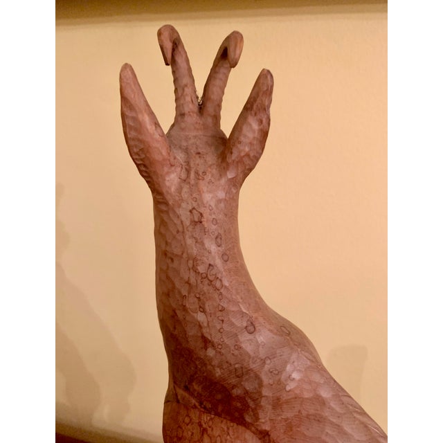 Mid 20th Century Mid 20th Century Large Black Forest Wooden Chamois Carving For Sale - Image 5 of 13