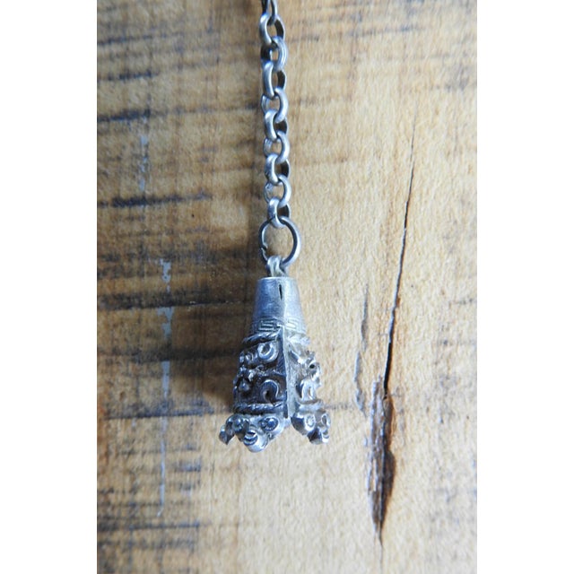 Tribal Silverplate Carnelian and White Jade Charm Bracelet For Sale - Image 3 of 6