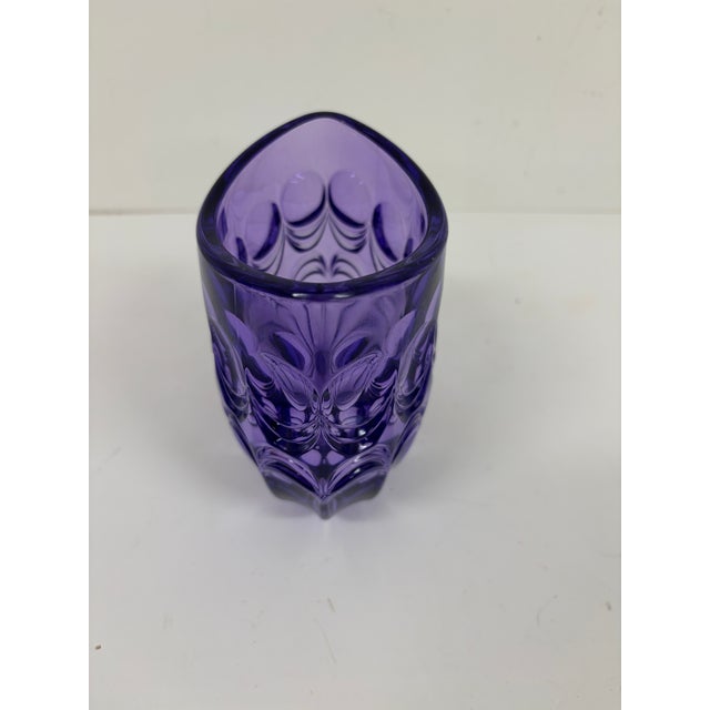 Glass Marquis by Waterford Purple Crystal Cut Glass Vase – Contemporary For Sale - Image 7 of 9