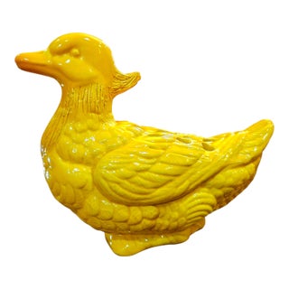 Original Signed Jean Roger Paris Ceramic Duck Flower Frog Vase | MCM | Made in France For Sale