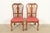 A gorgeous pair of Queen Anne or Georgian style side chairs or dining chairs In the manner of Baker Furniture By Blowing...