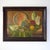 Vintage original oil still life painting in original primitive wood frame. A warm and inviting vintage still life painting...