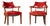 Mid 20th Century Pair of Brass Nailhead Leather Captain’s Armchairs in Burnt Orange For Sale