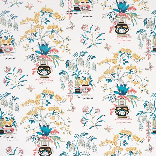 Sample - Schumacher Ming Vase Wallpaper in Multi For Sale In Charlotte - Image 6 of 6