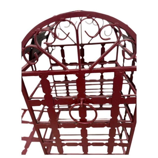 Antique French Style Wrought Iron Wine Rack Domed Locking Storage For Sale - Image 12 of 12