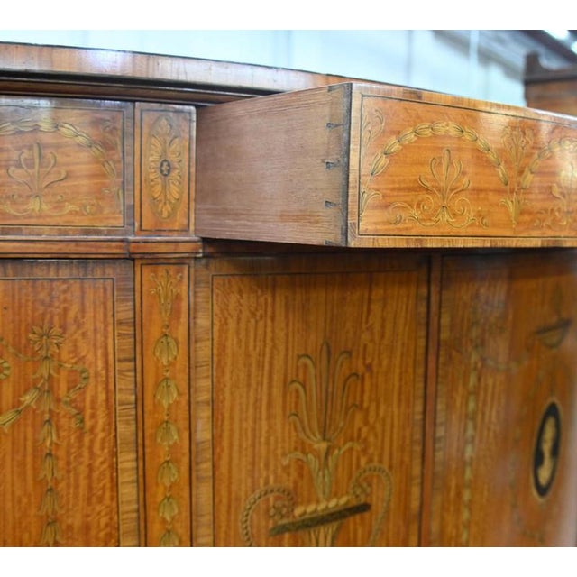 Regency Adams Style Demi Lune Cabinet in Satinwood For Sale - Image 6 of 7