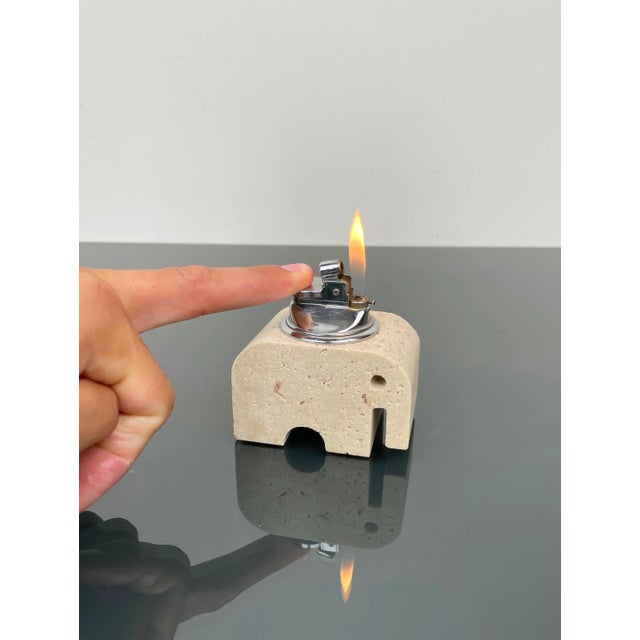 Italian Lighter Elephant in Travertine by Fratelli Mannelli, 1970s For Sale - Image 11 of 14