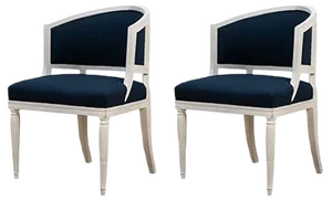 Set of Antique Swedish Barrel Back Chairs