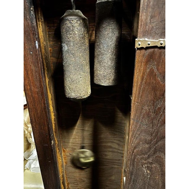 8 Day Longcase Clock in Carved Oak Case For Sale - Image 12 of 14