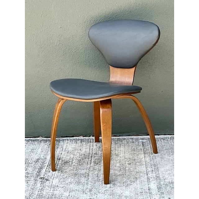 Vintage Wood and Leather Cherner Dining Chair For Sale - Image 10 of 18