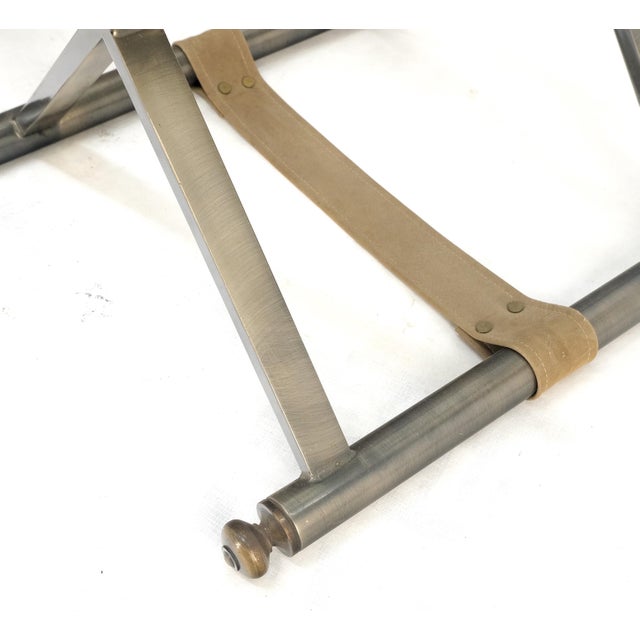 Pair of Glass Top X Bases Smoked Chrome End Side Bed Tables Stands DIA MINT! Glass thickness: 0.5"