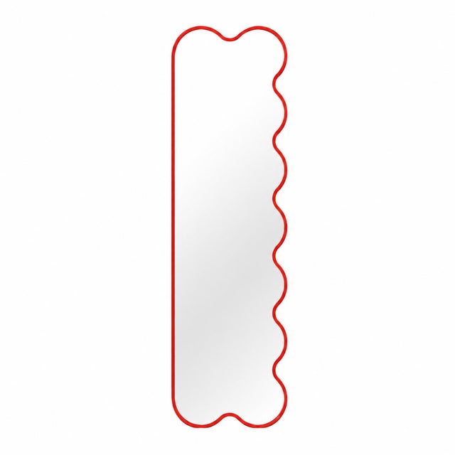 Hvyli Q9 - Narrow Modern Contemporary Light Blue Mirror For Sale - Image 9 of 15