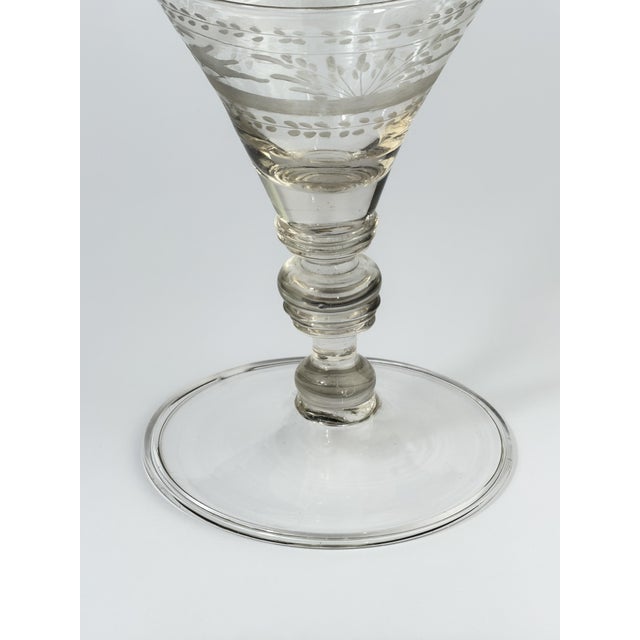 Antique Bohemian Engraved Wine Glass For Sale - Image 4 of 9
