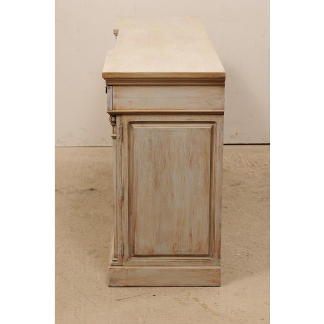 Taupe Painted Buffet with Corinthian Column Accents For Sale - Image 8 of 11