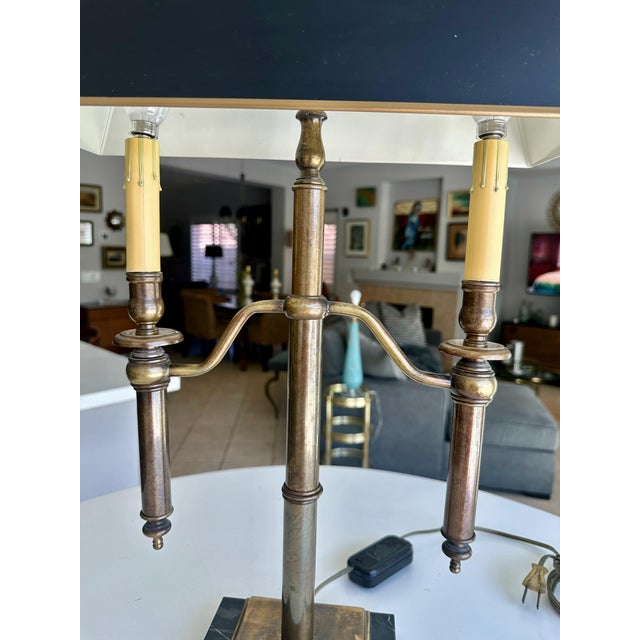 Brass French Directoire Style Bouillotte Tole Table Lamp For Sale - Image 14 of 16