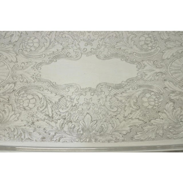 Vintage Wm a Rogers Victorian Silver Plated Twin Handle Serving Platter Bar Tray For Sale - Image 9 of 14