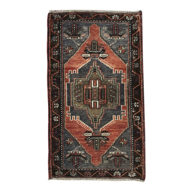 1960s Vintage Turkish Dark Rug For Sale