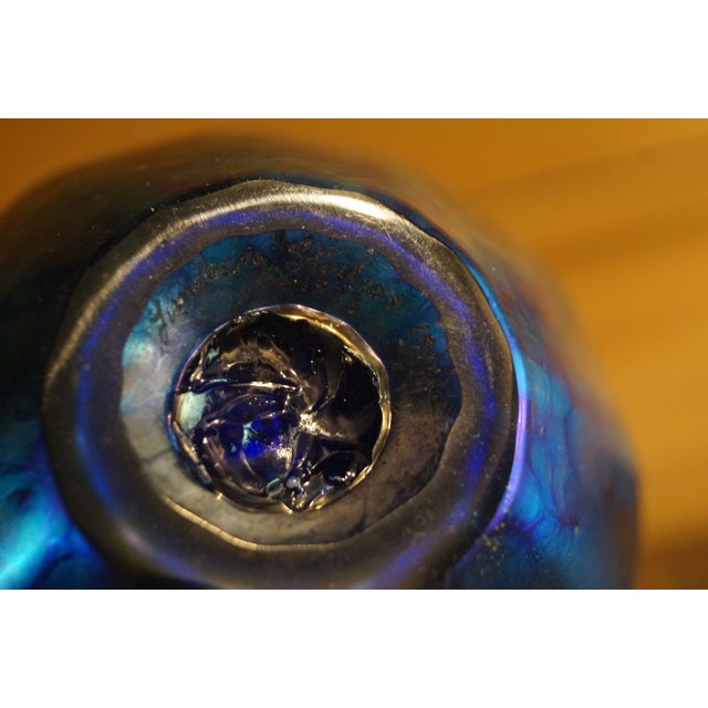 Late 1900s Lundberg Art Glass Iridescent Vase For Sale - Image 11 of 13