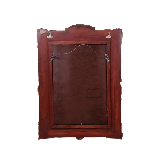 Gold Vintage Neoclassical Hand-Carved Gold Wooden Wall Mirror For Sale - Image 8 of 10