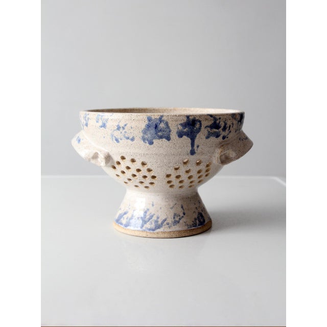 Late 20th Century Vintage Handmade Studio Pottery Colander For Sale - Image 5 of 15