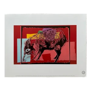 1990s Andy Warhol Estate 'Giant Caro Peccary - 1986' Vanishing Animals Vintage Pop Art Lithograph Print