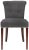 The bent back of the Arion dining chair, in charcoal fabric with cherry mahogany finish on the legs, gets a classic...